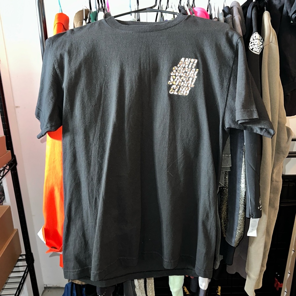 Anti Social Social Club Black Cheetah Print T-shirt